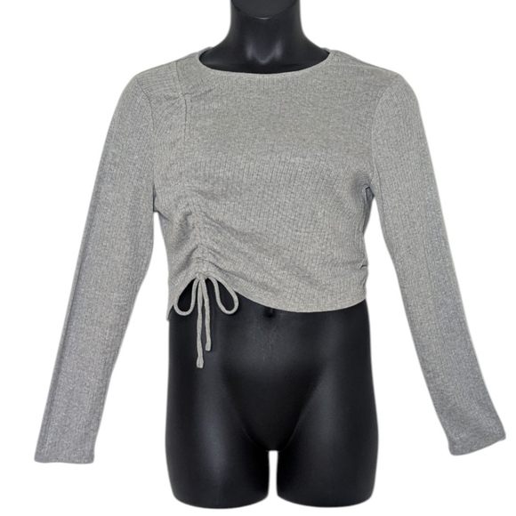 ➕ Wild Fable Ribbed Ruched Drawstring Cropped Top | Size XXL - Picture 4 of 6